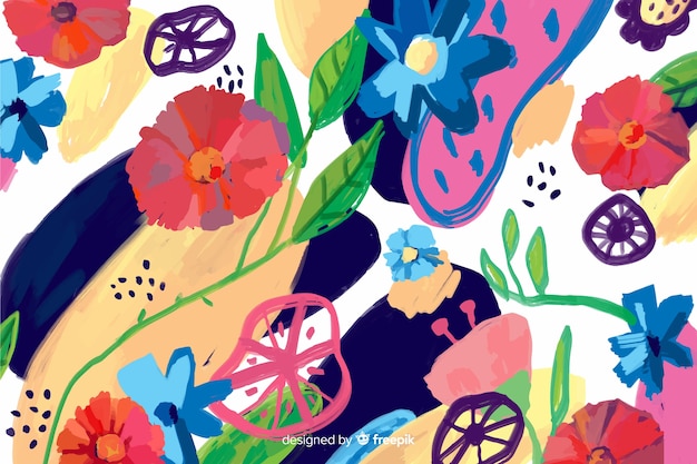 Free vector hand painted abstract floral background