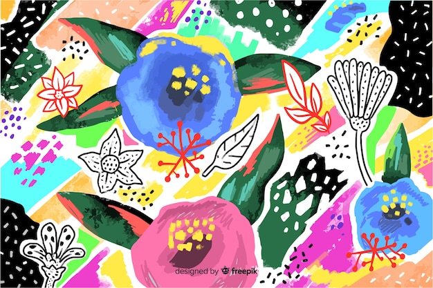 Free Vector hand painted abstract floral background