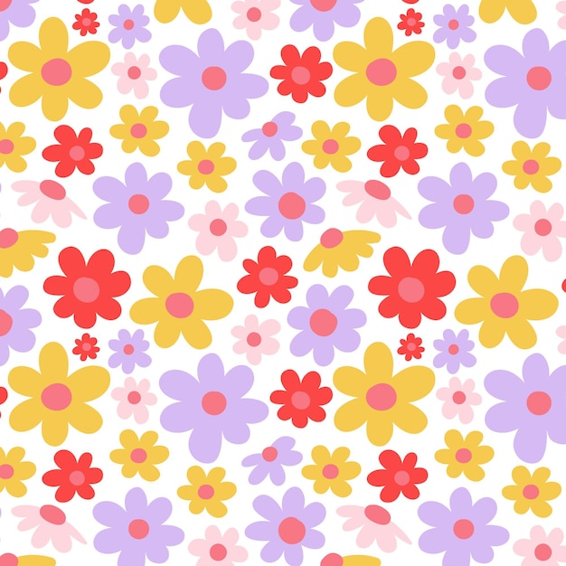 Hand painted abstract floral pattern