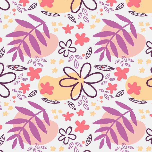 Hand painted abstract floral pattern