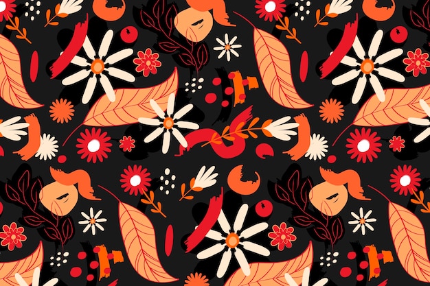 Free Vector hand painted abstract floral pattern