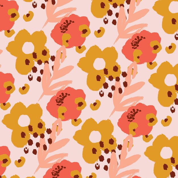 Hand painted abstract floral pattern