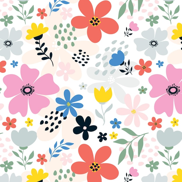 Hand painted abstract floral pattern