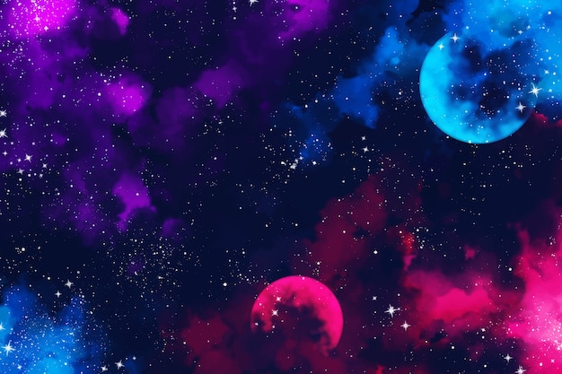 Free Vector hand painted abstract galaxy background