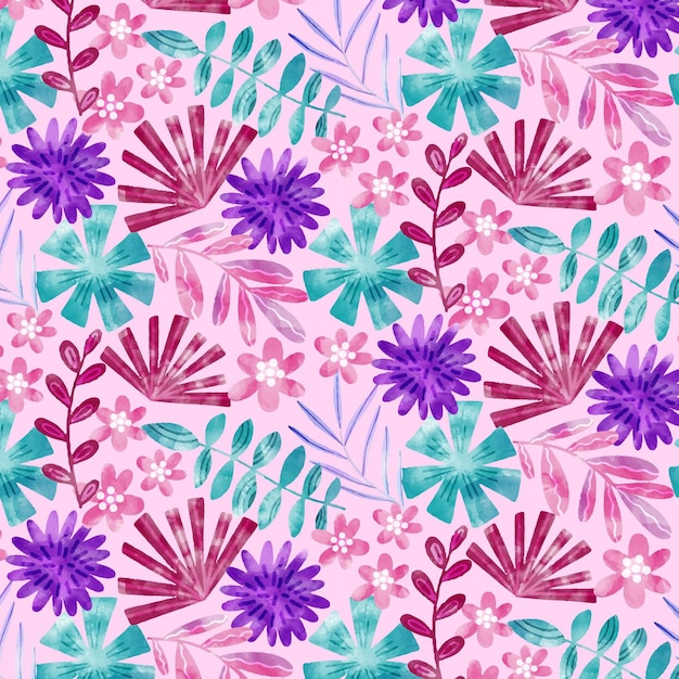 Hand painted abstract leaves pattern