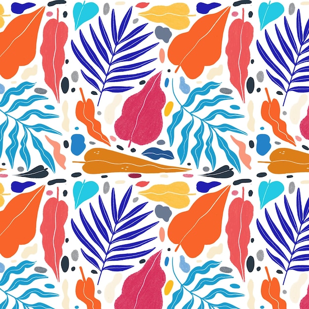 Hand painted abstract leaves pattern