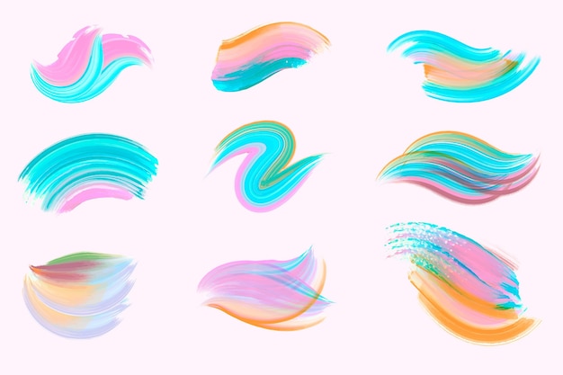 Free Vector hand painted acrylic brush stroke collection