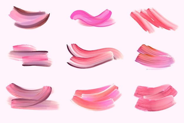 Free Vector hand painted acrylic brush stroke collection