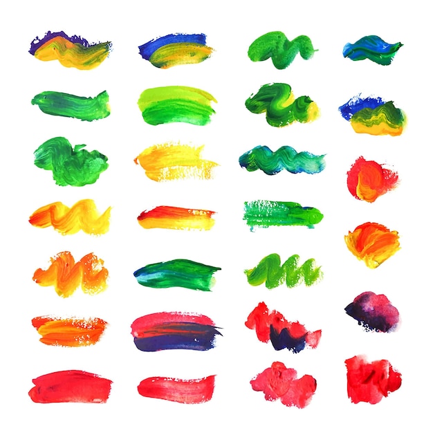 Free vector hand painted acrylic brush stroke collection