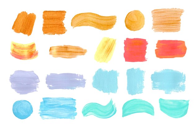 Hand painted acrylic brush stroke set