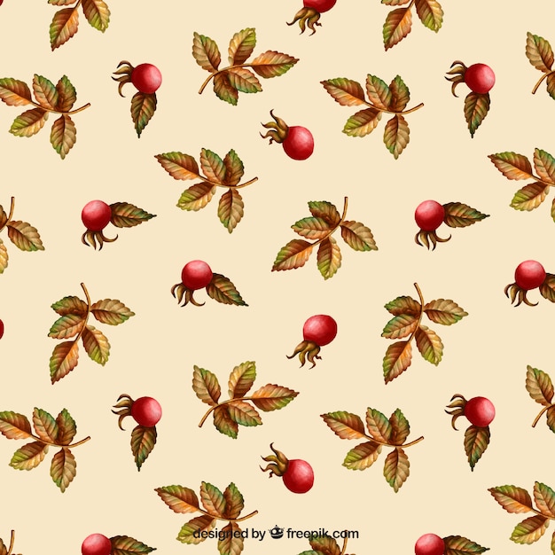 Free vector hand painted autumnal plant pattern