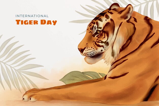 Hand painted background for international tiger day celebration and awareness