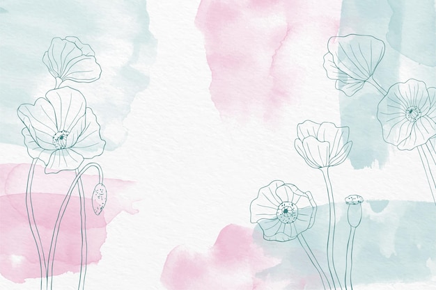 Free vector hand painted background with drawn flowers