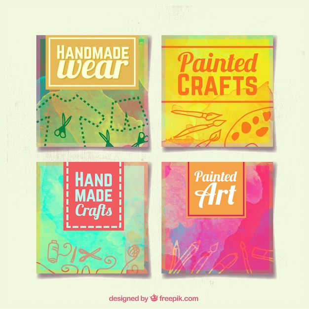 Free vector hand painted banners for crafts