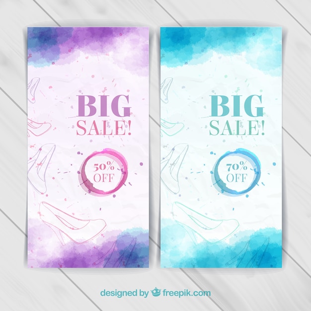 Free vector hand painted big sale banners