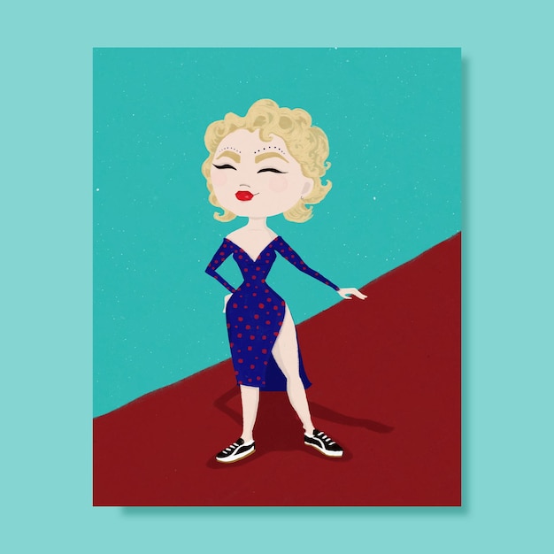 Free Vector hand painted blondemodern woman