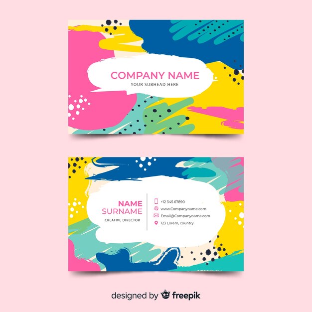 Hand painted business card template