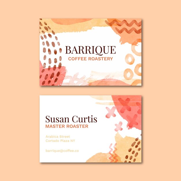 Hand painted business card template