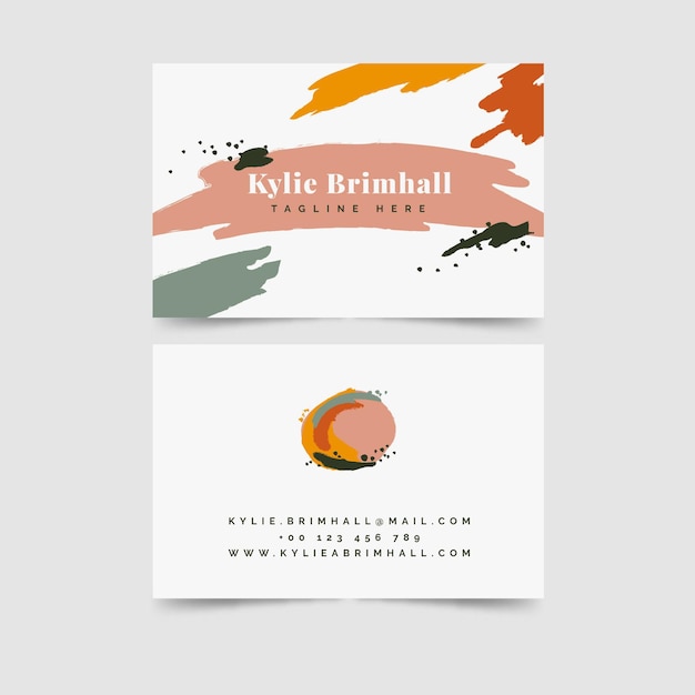 Free Vector hand-painted business card theme