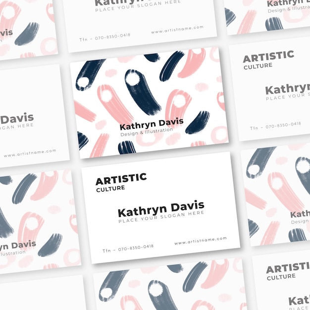 Free Vector hand painted business cards