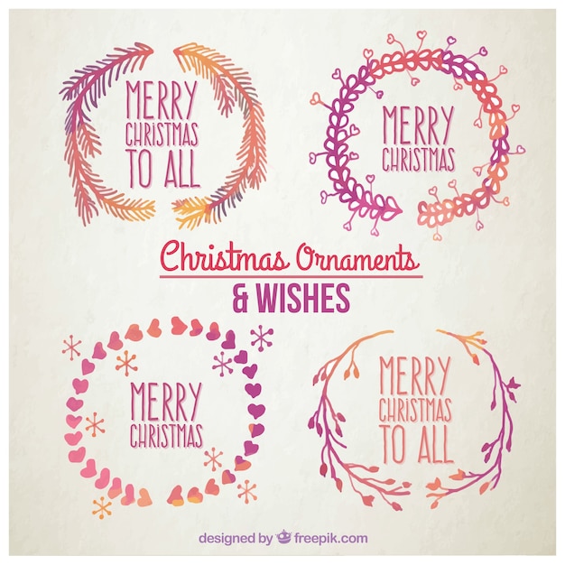 Free Vector hand painted christmas garlands