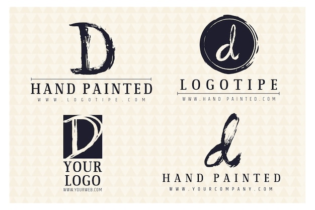 Free Vector hand painted d logo collection