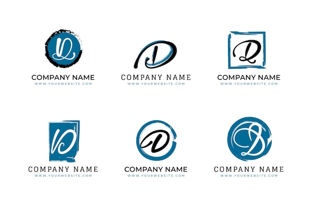 Free vector hand painted d logo collection