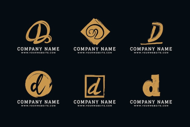 Free vector hand painted d logo collection