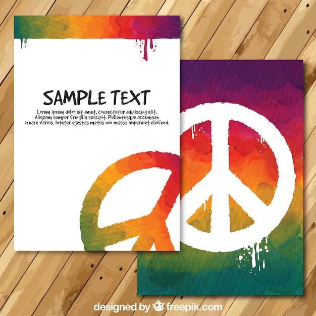 Free Vector hand painted day of peace card