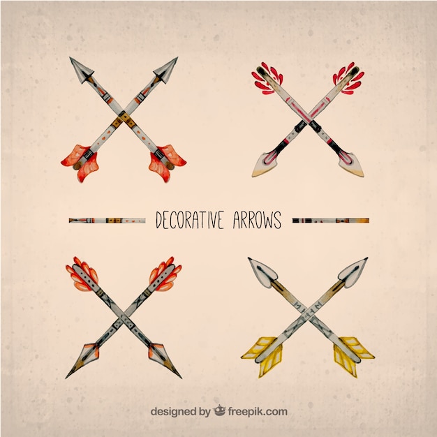 Free Vector hand painted decorative arrows