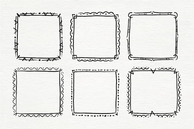 Hand painted doodle frame collection