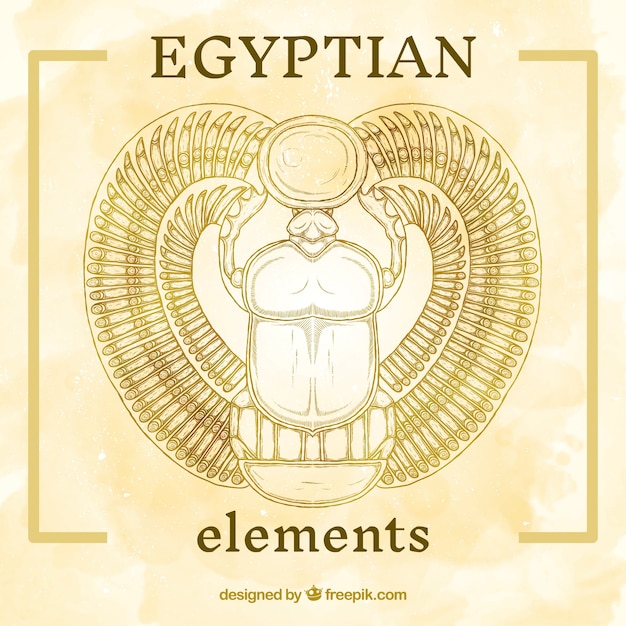 Free vector hand painted egyptian element