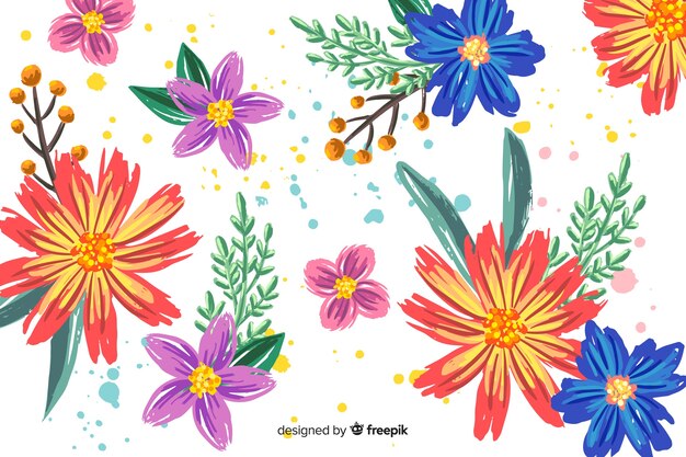 Hand painted floral background