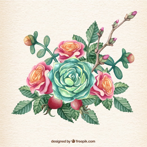 Free Vector hand painted flowers