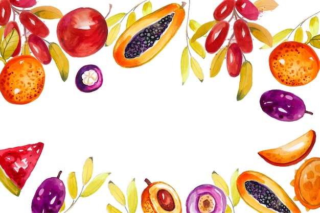 Hand painted fruits background