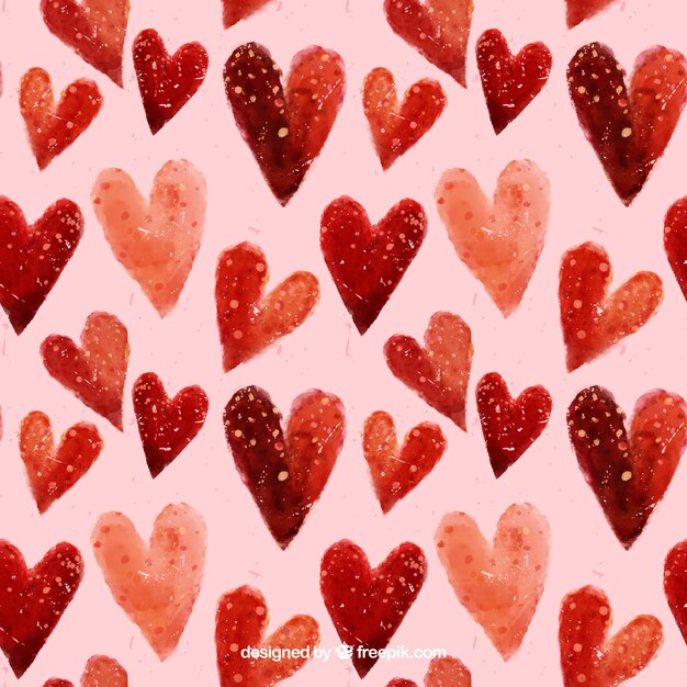 Hand painted hearts pattern