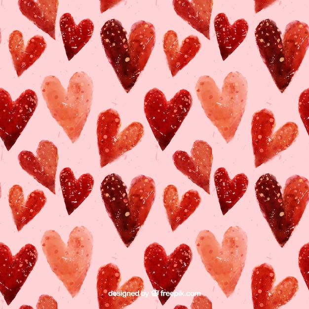 Hand painted hearts pattern