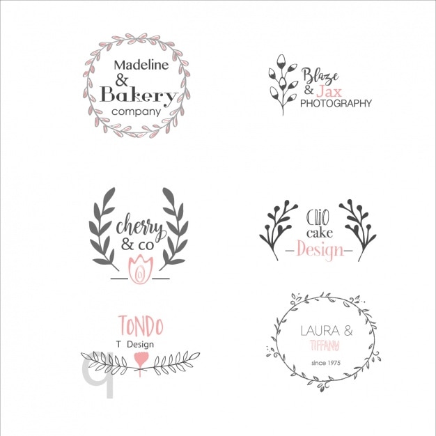 Free Vector hand painted logo collection