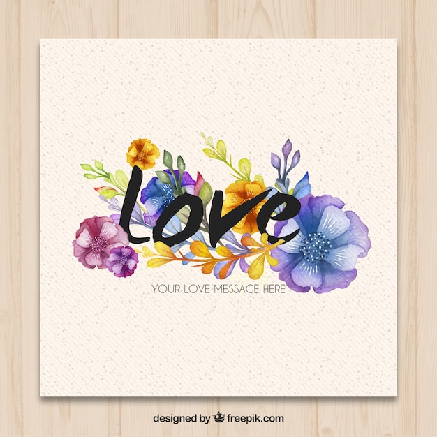 Free Vector hand painted love card