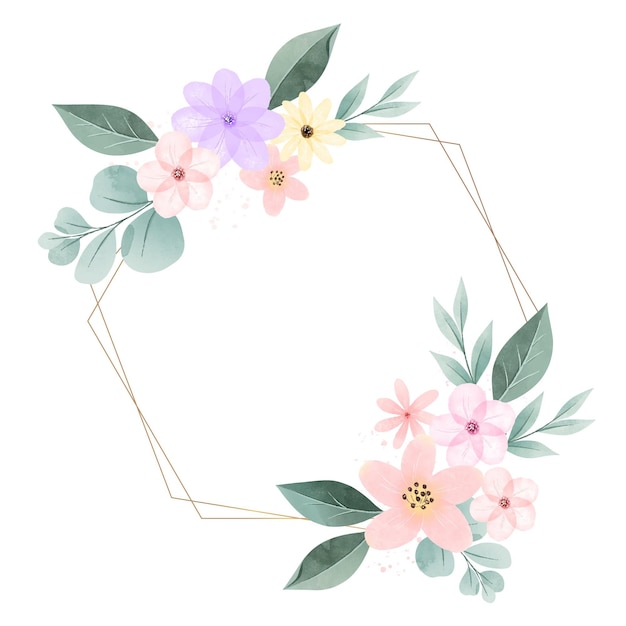 Hand painted lovely spring floral frame