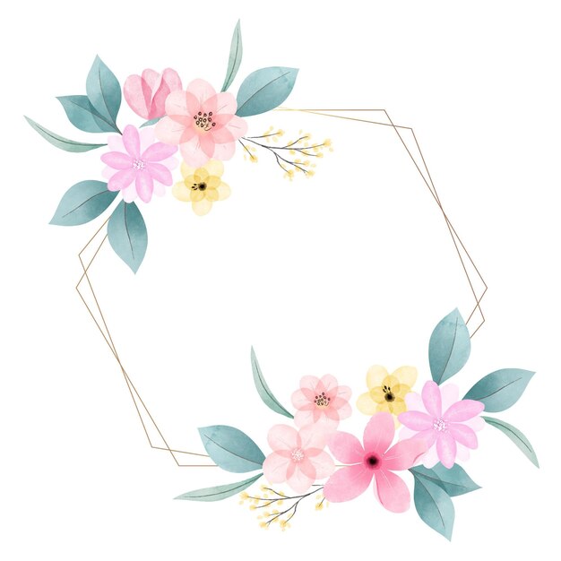 Hand painted lovely spring floral frame