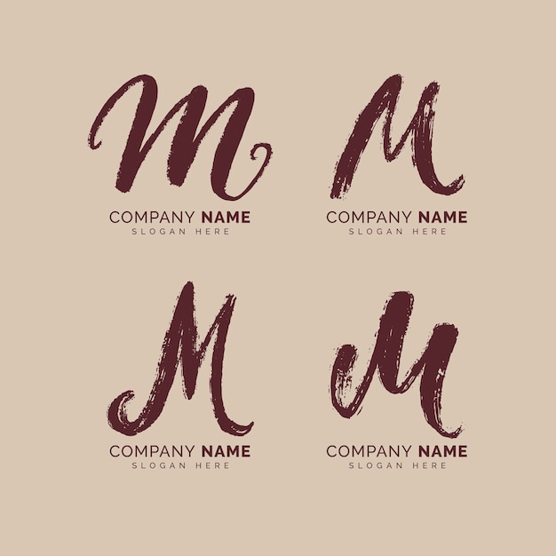 Free vector hand painted m logo collection