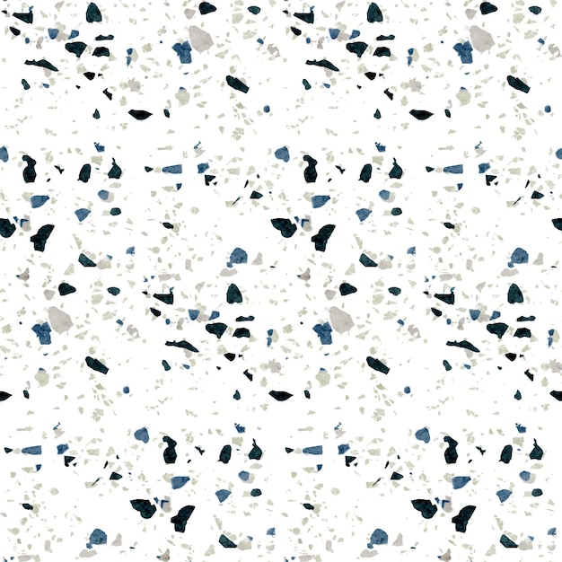 Hand painted monochromatic terrazzo pattern