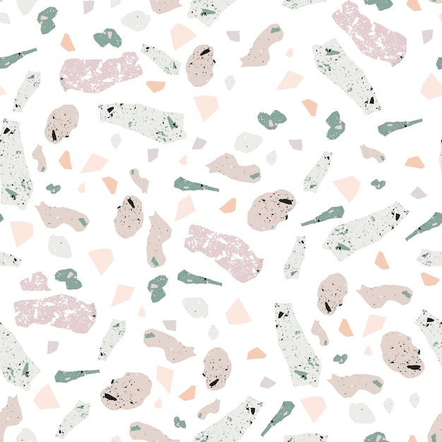 Hand painted monochromatic terrazzo pattern