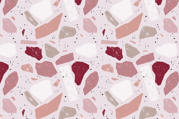 Hand painted monochromatic terrazzo pattern