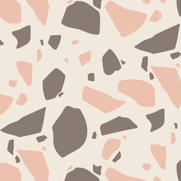 Hand painted monochromatic terrazzo pattern