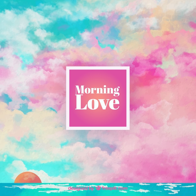 Hand painted morning love background