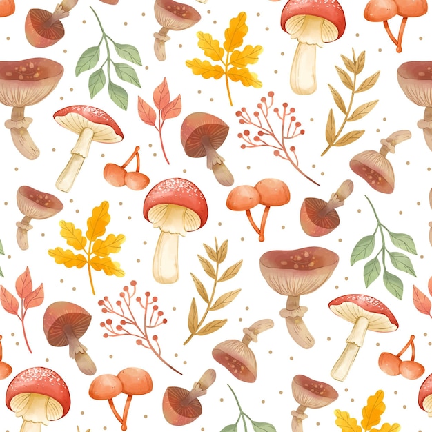 Hand painted mushroom pattern