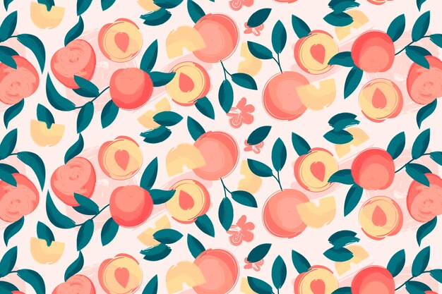 Hand painted peach pattern design