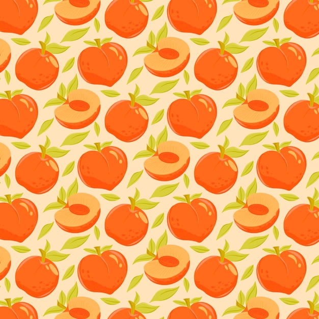 Hand painted peach pattern design